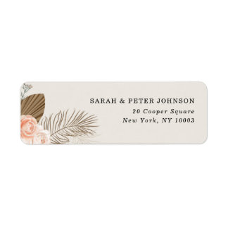 Rustieke Boho Bloem Terracotta Retouradres Label