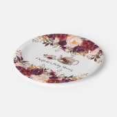 Rustieke Boho Bloemen Douche Tea Party 7" Bord (Gekanteld)