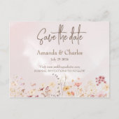 Rustieke Boho bloemenbruiloft Save the Date Briefk Briefkaart (Voorkant)