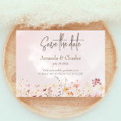 Rustieke Boho bloemenbruiloft Save the Date Briefk Briefkaart