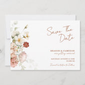 Rustieke Boho bloementuin bruiloft Save The Date (Voorkant)