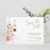 Rustieke Boho bloementuin bruiloft Save The Date (Staand voorkant)