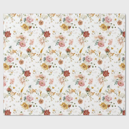 Rustieke Boho bloementuin Cadeaupapier (Vlak)