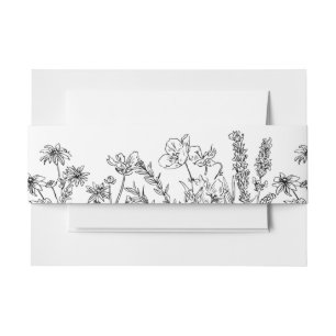 Rustieke Boho bloementuin Wildflower bruiloft Uitnodigingen Wikkel