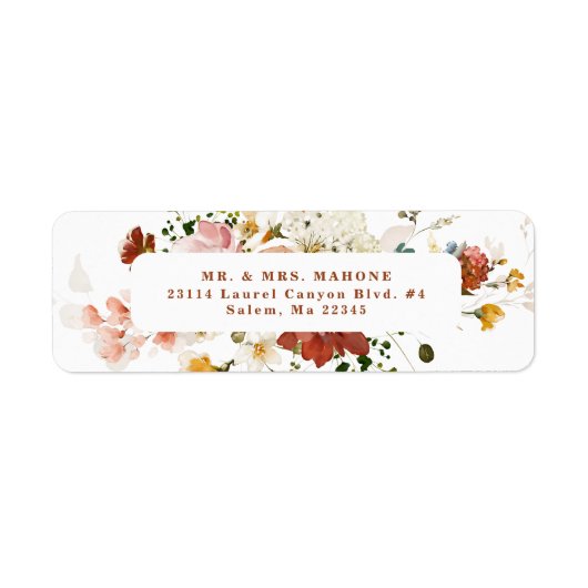 Rustieke Boho Bloemetuin Retouradres Etiket (Voorkant)