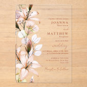 Rustieke Boho Bloemige Herfst Bruiloft Acryl Uitnodigingen (Voorkant)