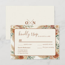 Rustieke Boho Bloemige Pampas Trouw RSVP Kaart