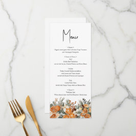 Rustieke Boho bruiloft Herfst Winter Menu kaart