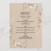 rustieke boho bruiloft menu (Voorkant)