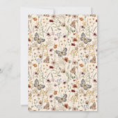 Rustieke Boho Butterfly Herfst Wildflower Wedding Kaart (Achterkant)