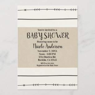 Rustieke Boho Chic Baby Shower Moderne Kraft Minim Kaart