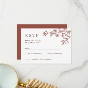 Rustieke Boho Chic Bloemige Trouw RSVP Kaarten