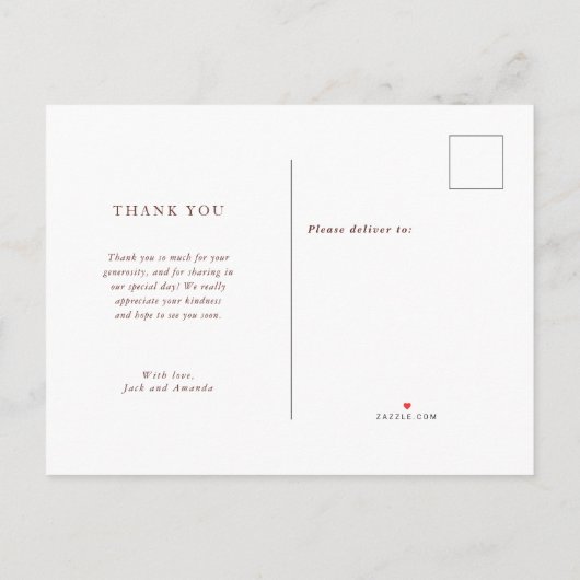 Rustieke Boho Chic Fotobruiloft Dank u Briefkaart (Achterkant)