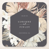 Rustieke Boho-Chic gepersonaliseerd Vierkante Kartonnen Onderzetter (Voorkant)