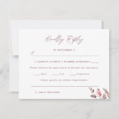Rustieke Boho Chic Herfst Wildflower Wedding RSVP (Voorkant)