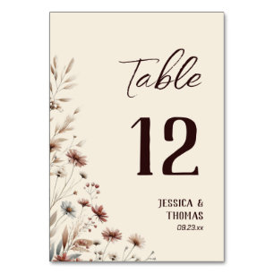 Rustieke Boho Chic Waterverf Wildflowers Wedding Kaart