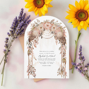 Rustieke Boho Chic Westerne bruiloft QR-code Kaart