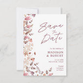 Rustieke Boho Chic Wilde Bloemen Meerdere Foto's T Save The Date (Voorkant)