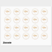 Rustieke Boho Chic Wilde Bloemen Vis Maaltijd Keuz Ronde Sticker (Vel)