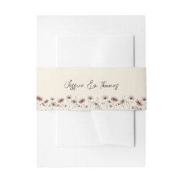 Rustieke Boho Chic Wildflowers Cream Wedding Uitnodigingen Wikkel