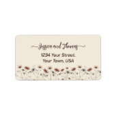 Rustieke Boho Chic Wildflowers Huwelijksadres Etiket (Voorkant)