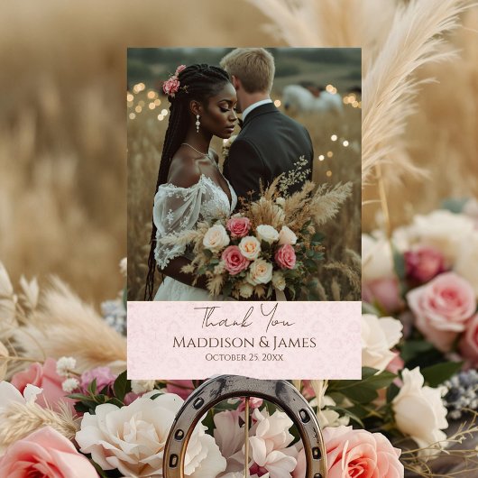 Rustieke Boho Country Wedding Bedankkaart