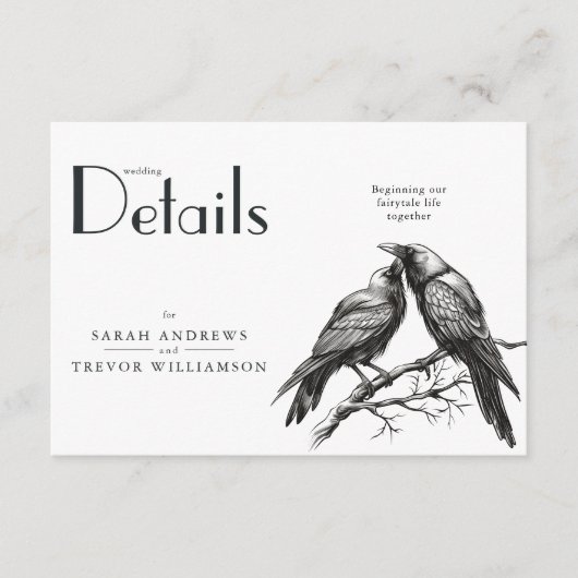 Rustieke Boho Crow liefhebbers Informatiekaartje (Voorkant)