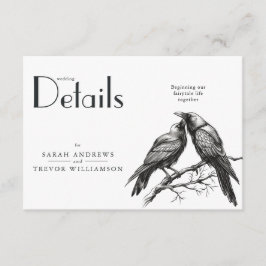 Rustieke Boho Crow liefhebbers Informatiekaartje