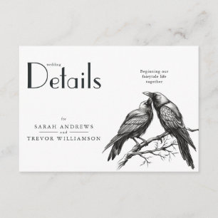 Rustieke Boho Crow liefhebbers Informatiekaartje