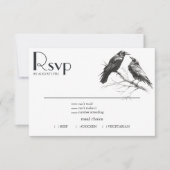 Rustieke BOHO Crow Lovers RSVP Kaartje (Voorkant)