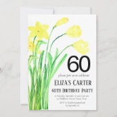 Rustieke Boho Daffodil 60e bloemenelegante verjaar Kaart (Voorkant)