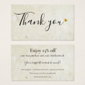 Rustieke Boho Dankjewel Winkel Kortingkaart Visitekaartje (Voorkant /achterkant)