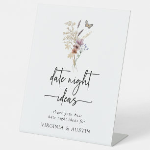 Rustieke Boho Date Night Bord Reclamebord Met Voetstuk