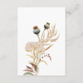 Rustieke Boho Delicate Herfst Wildflower Wedding Informatiekaartje (Achterkant)