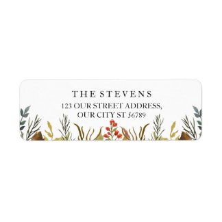 Rustieke Boho Dieren Waterverf Foliage Bruiloft Etiket