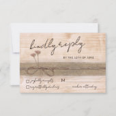 Rustieke Boho Eco Wood Blush Wildflower Wedding RSVP Kaartje (Voorkant)