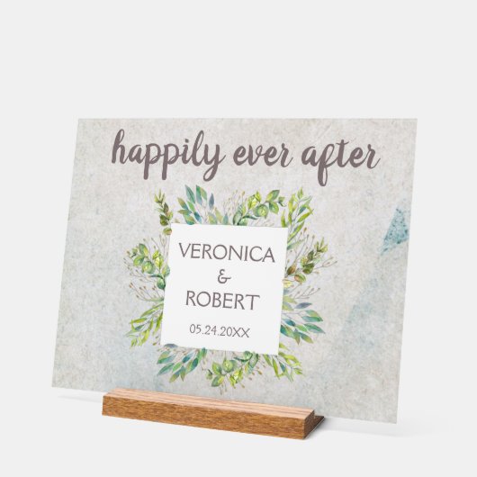 Rustieke Boho Eucalyptus Greenery bruiloft recepti Acryl Bord (Hoek)