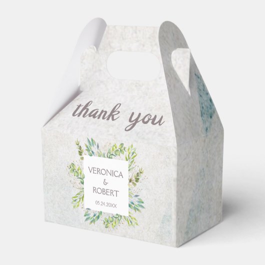 Rustieke Boho Eucalyptus Greenery Wedding Dank u Bedankdoosjes (Voorkant Zijde)