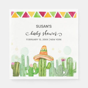 Rustieke Boho Fiesta Cactus Taco 'Bout A Baby show Servet