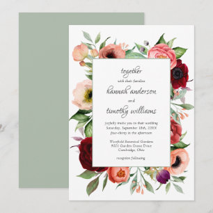 Rustieke Boho Floral Charm bruiloft Kaart