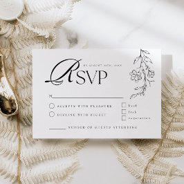 Rustieke Boho Floral Moderne minimalistische bruil RSVP Kaartje