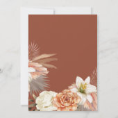 Rustieke Boho Floral Terracotta bruiloft Save The Date (Achterkant)