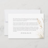 Rustieke Boho gedroogd Tan Grass bruiloft Bedankkaart (Achterkant)