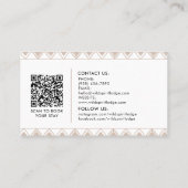 Rustieke Boho gewei, veren kralen Floral Tribal Visitekaartje (Achterkant)