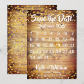 Rustieke Boho Gold Love Heart Kalender Save the Da Save The Date (Voorkant / Achterkant)