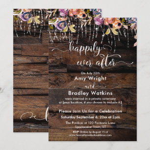 Rustieke Boho Happily Ever After Alleen Ontvangst Kaart