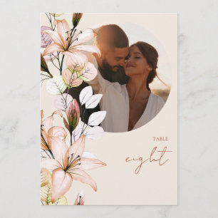 Rustieke Boho Herfst Bloem Foto Tafelkaart Kaart