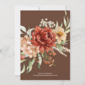 Rustieke Boho Herfst Bloemen Bruiloft Uitnodiging (Achterkant)