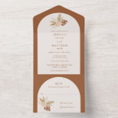 Rustieke Boho Herfst Bloemen Herfstbruiloft All In One Uitnodiging (Binnen)