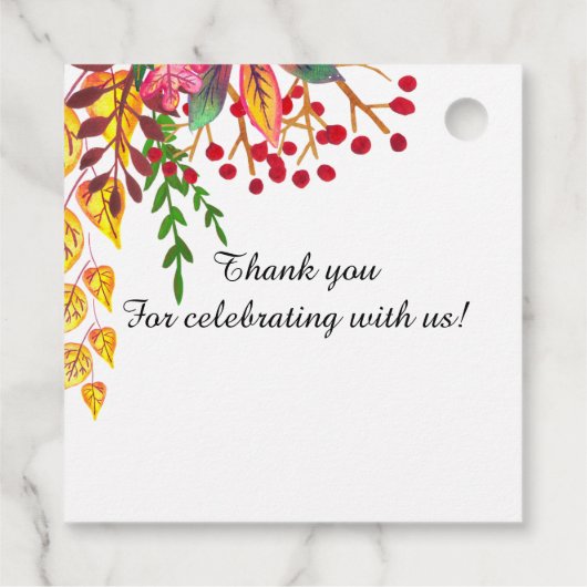 Rustieke Boho herfst bloemenbruiloft herfst in lie Bedankjes Labels (Achterkant)